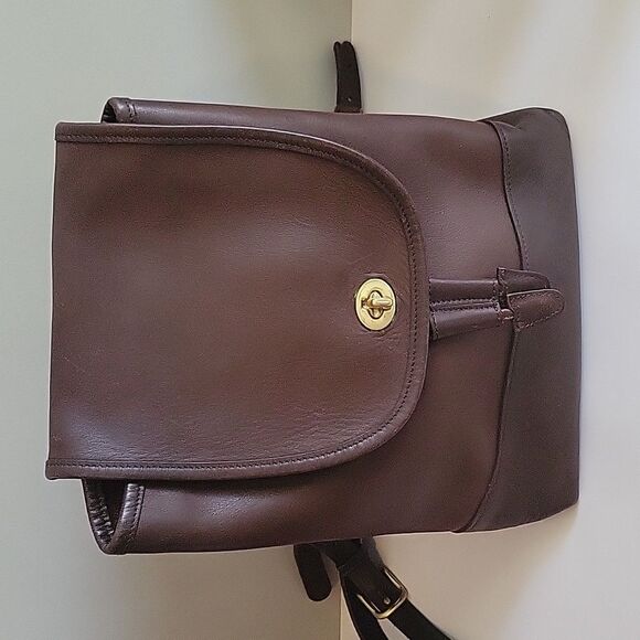 Coach 9791 Vintage Brown Leather Daypack Backpack Flaw - Picture 1 of 17
